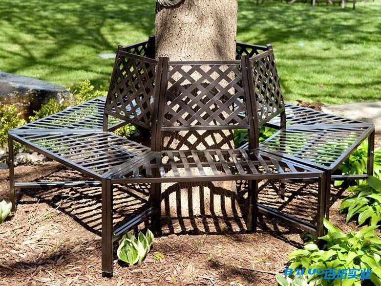 围树铁艺景观座椅