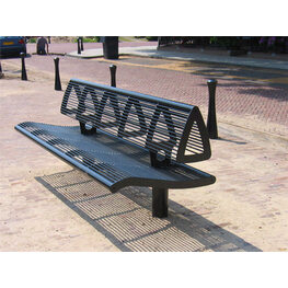 造型多变的公园铁管长椅