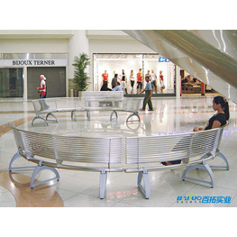 金属弧形长条椅