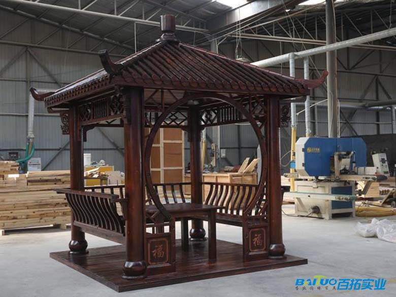 防腐木四角凉亭 (2)