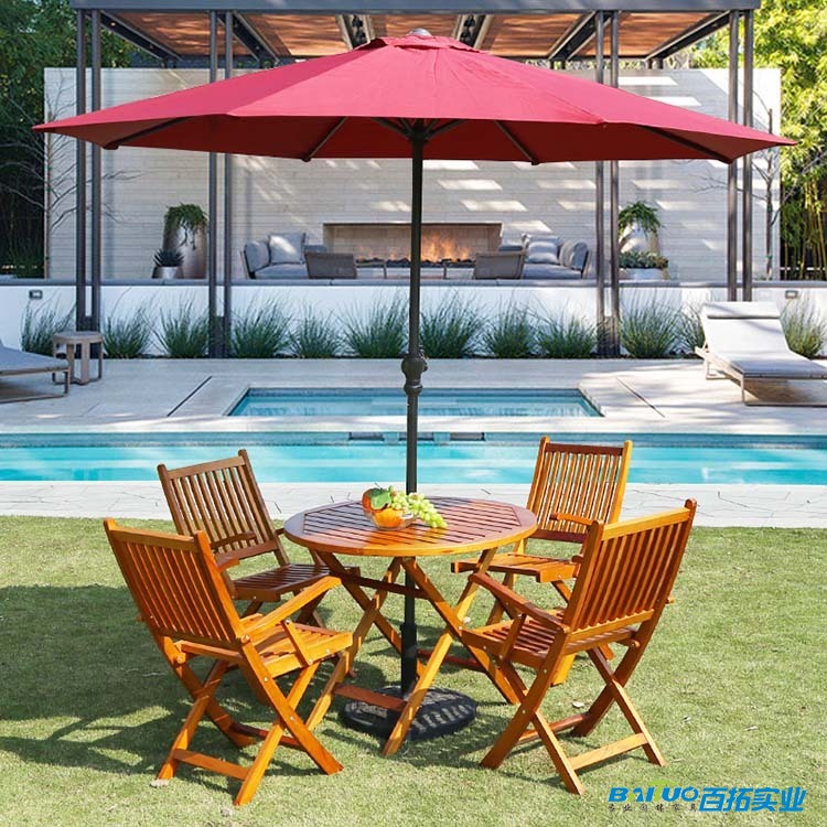 户外桌椅带伞 (1)