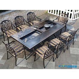 庭院铸铝烧烤桌椅