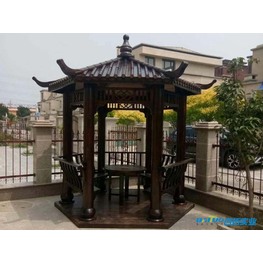 防腐木六角凉亭