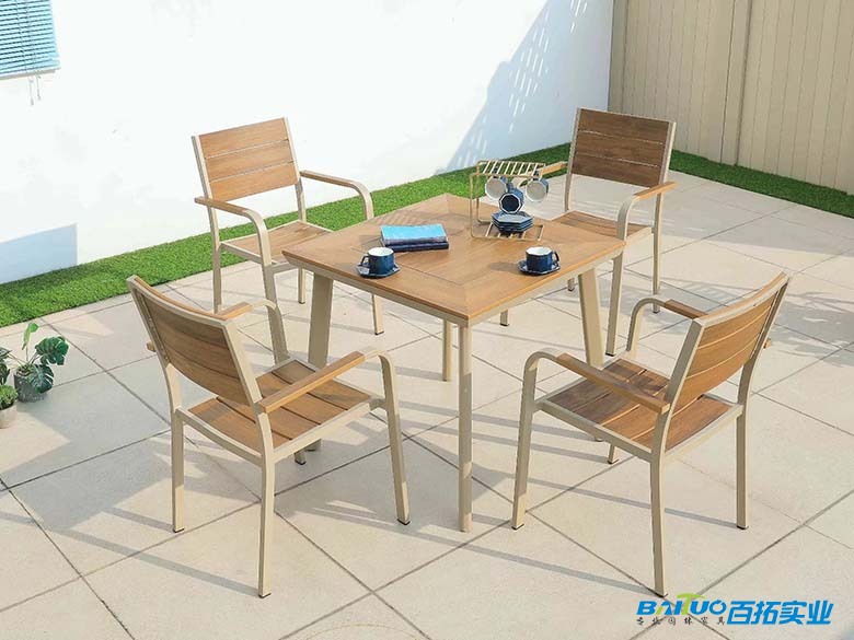 塑木泳池休闲桌椅