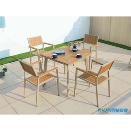 塑木泳池休闲桌椅