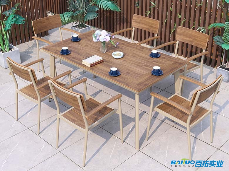 防腐塑木露天桌椅