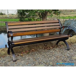 仿木纹铸铝室外长椅