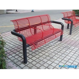 三人位公园铁管长椅