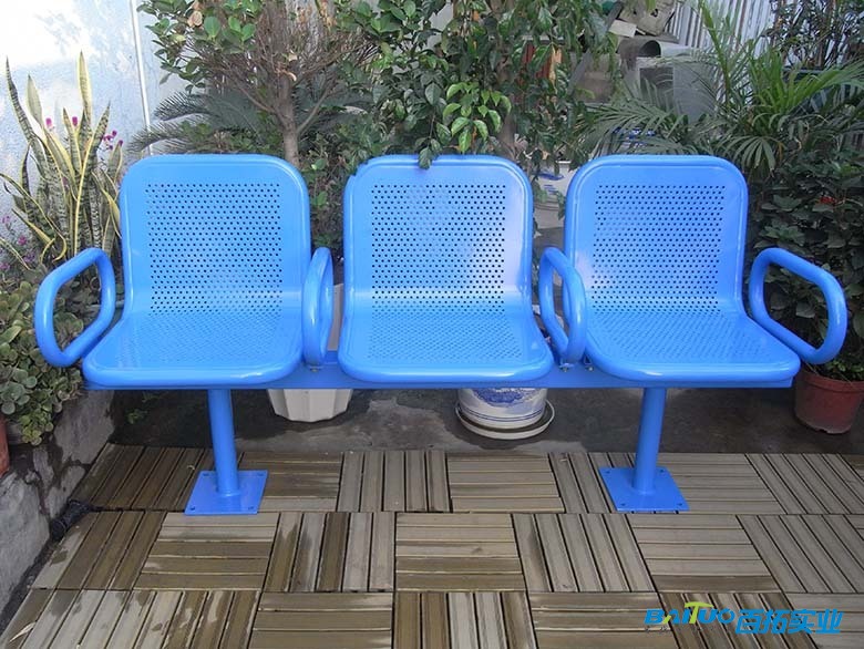 户外分座金属长椅