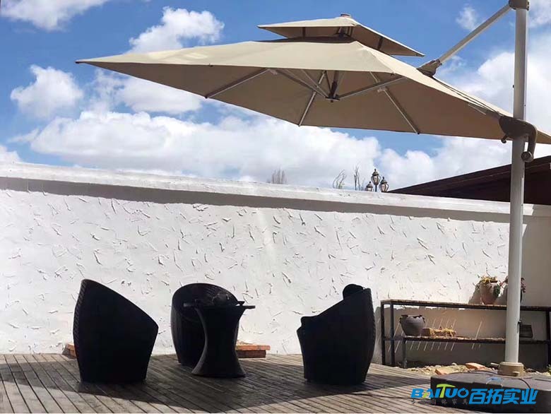 鋁合金室外雙層遮陽傘