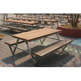 长条塑木桌椅款式